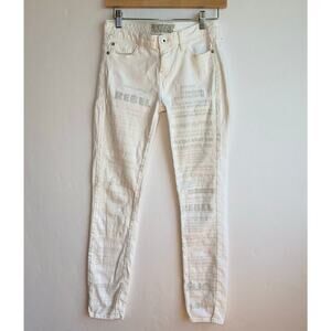 Each x Other Jeans Low Rise White Denim Size 26 Paris Designer S14G16079